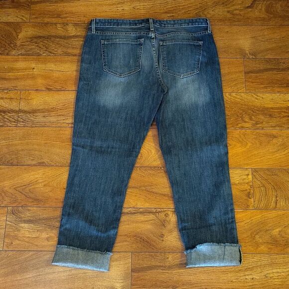 Mossimo Mid Rise Stretch Raw Hem Boyfriend Crop Jeans Size 10 - Picture 5 of 10